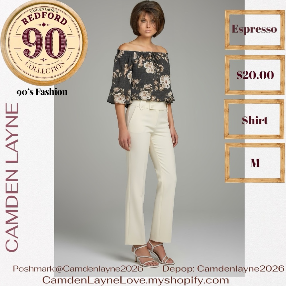 Espresso Black Floral Blouse